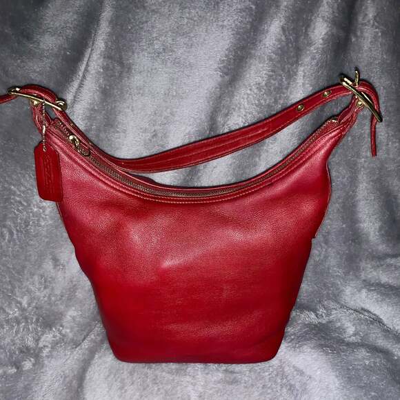 Coach Handbags - COACH 9823 Vintage Red Leather Hobo Shoulder Bag